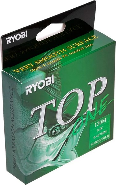 Леска плетеная Ryobi TOP PE4X-120M 8.0/d-0.467mm (Dark green)