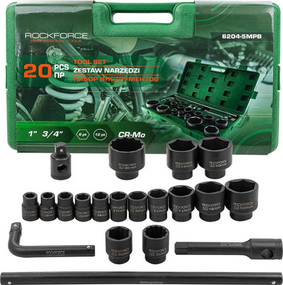 Универсальный набор инструментов RockForce RF-6204-5MPB (64844) -