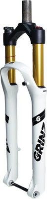Вилка для велосипеда Grinz ES-547 HRLO AIR 27.5 / HQ-0018765 (белый/черный/золотой) -