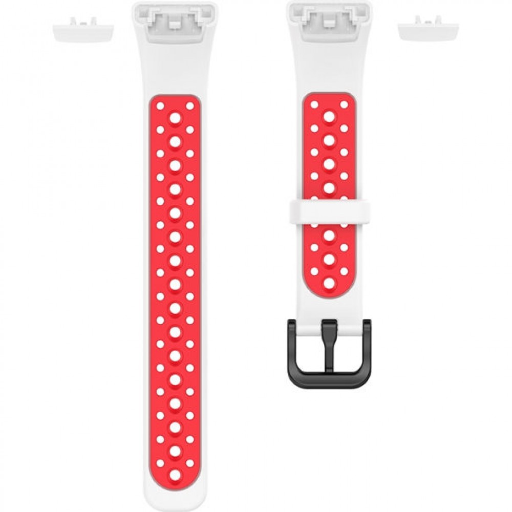 Ремешок для умных часов Rumi N-Style для Honor Band 6/Band 7/Huawei Band 6 (белый/красный)