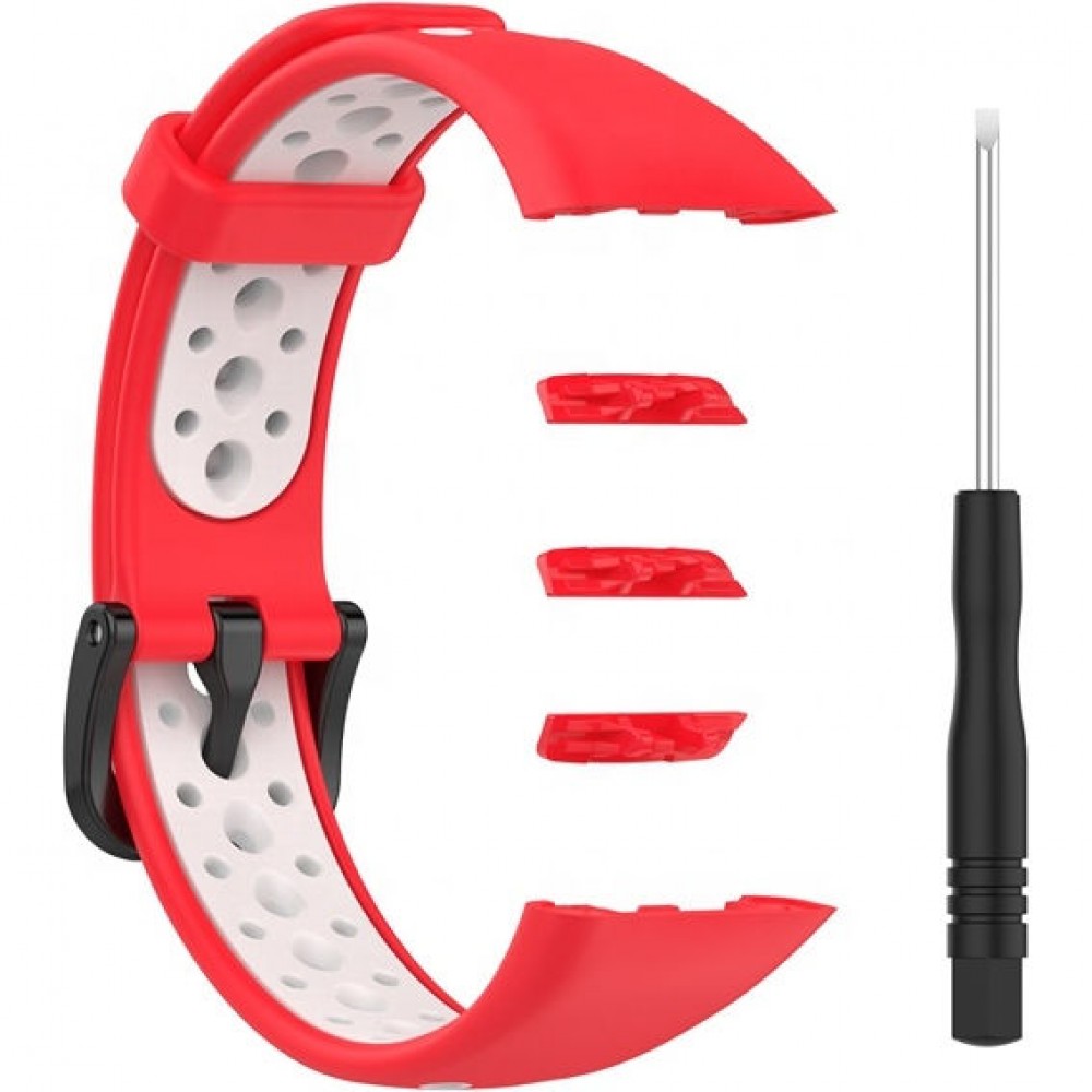 Ремешок для умных часов Rumi N-Style для Honor Band 6/Band 7/Huawei Band 6 (красный/белый)