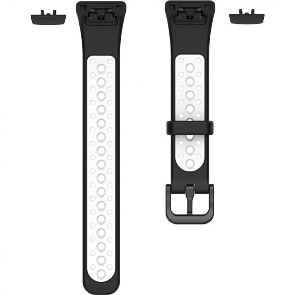 Ремешок для умных часов Rumi N-Style для Honor Band 6/Band 7/Huawei Band 6 (черный/белый)