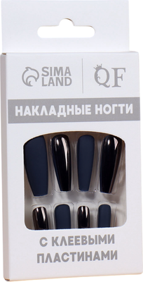 Накладные ногти Queen Fair 10474882 (12шт, матовый/хромированный) - 