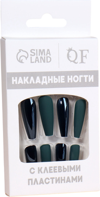 Накладные ногти Queen Fair 10474878 (12шт, матовый/хромированный) - 