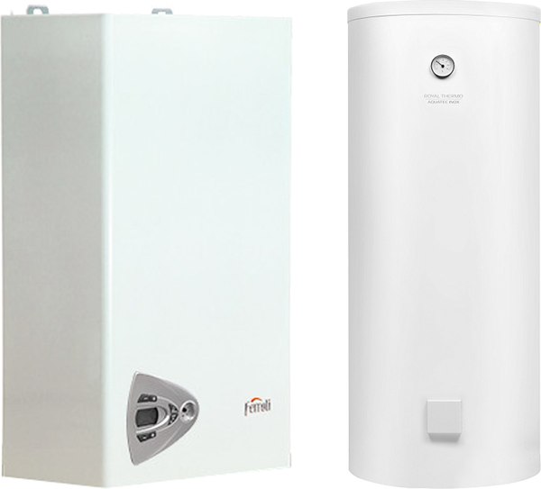 Комплект газового котла с бойлером Ferroli Vitabel HF 24 + Royal Thermo Aquatec