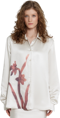 Блузка Mark Formelle 122869 (р.170-92-98, сублимация красный цветок на молочном) - 