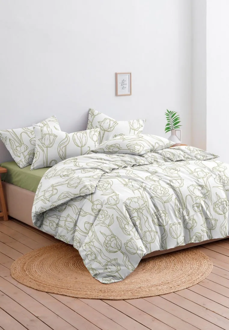 Комплект постельного белья Ночь нежна Тюльпанчики 1.5сп 50x70 / 20719-1+20312-25 — фото 4