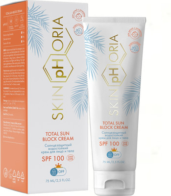 Крем солнцезащитный SkinpHoria SPF 100 Total Sun Block для лица и тела (75мл) -