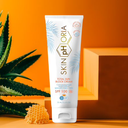 Крем солнцезащитный SkinpHoria SPF 100 Total Sun Block для лица и тела (75мл) — фото 2