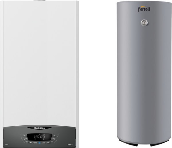 Комплект газового котла с бойлером Ariston Clas XC System 32 FF NG (3301681) + Ferroli Ecounit N 200-1C