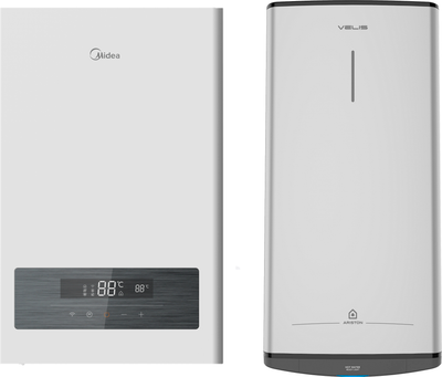 Комплект электрического котла с бойлером Midea MEB 5-12 Volta + Ariston ABS VLS PRO R 50 (3700708) - 