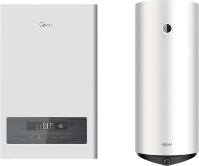 Комплект электрического котла с бойлером Midea MEB 5-12 Volta + Haier ES100V-C2 (GA04JDEO2RU) - 
