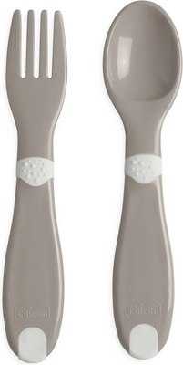 Набор столовых приборов для кормления Chicco First Cutlery 12м+ / 00016101350000 (серый) - 