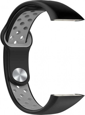 Ремешок для умных часов Rumi Sport N-style для Honor Band 6/7/Huawei Band 6 (черный/серый) - 