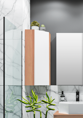 Шкаф для ванной Runo Соренто 30 / Тренто 30 угловой вертикаль (крафтовый дуб/белый) - 