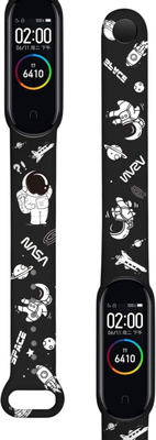 Ремешок для фитнес-трекера Rumi Для Xiaomi Mi Smart Band 6/Mi Band 5 (NASA Black) - 