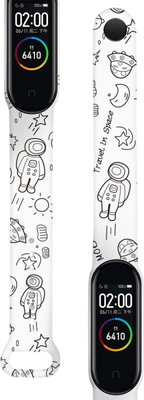 Ремешок для фитнес-трекера Rumi Для Xiaomi Mi Smart Band 6/Mi Band 5 (NASA White) - 