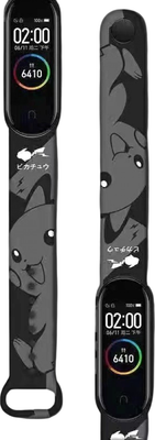Ремешок для фитнес-трекера Rumi Для Xiaomi Mi Smart Band 6/Mi Band 5 (Пикачу на сером) - 