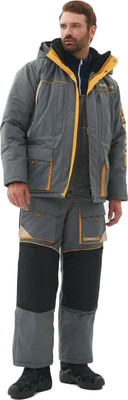 Костюм для охоты и рыбалки Huntsman Elbrus -35°C (р.48-50/170-176, серый/банан) -