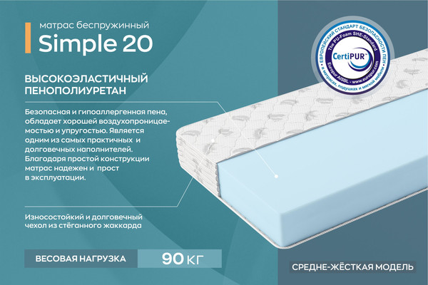 Купить Матрас Omni Sleep Simple 20 180x200  