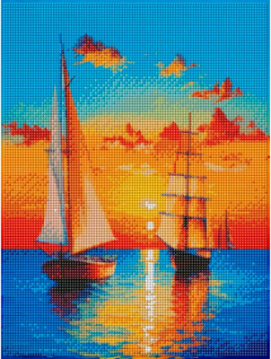 

Набор алмазной вышивки, Парусники в море / АЛМ-0028