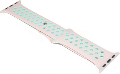 Ремешок для умных часов Rumi Sport N-style для Apple Watch 38/40/41мм (светло-розовый/бирюзовый) - 