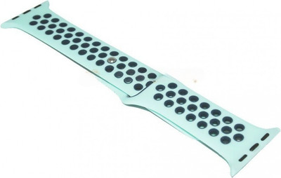 Ремешок для умных часов Rumi Sport N-style для Apple Watch 38/40/41мм (бирюзовый/черный) - 