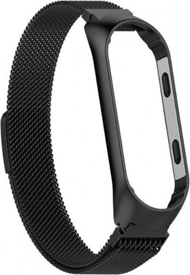 Ремешок для фитнес-трекера Rumi Milanese Loop для Xiaomi Mi Band 3/Mi Band 4 (черный) - 
