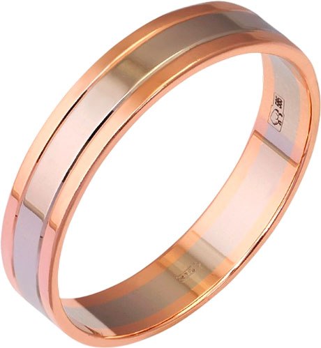 Кольцо обручальное из комбинированного золота Кристалл CC78200226773 (р.22.5)