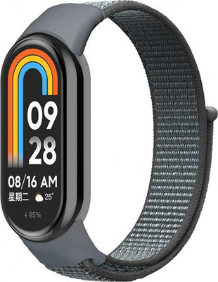 Ремешок для фитнес-трекера Rumi Velcro для Xiaomi Smart Band 8/9 (серый) - 