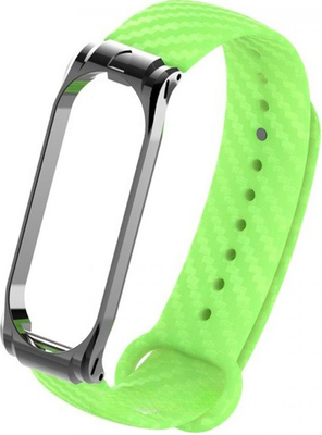 Ремешок для фитнес-трекера Rumi Карбоновый для Xiaomi Mi Band 3/Mi Band 4 (салатовый) - 