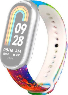 Ремешок для фитнес-трекера Rumi Силиконовый для Xiaomi Smart Band 8/9 (цветные брызги) - 