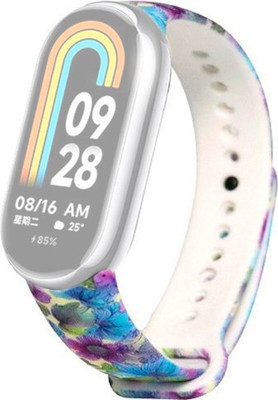 Ремешок для фитнес-трекера Rumi Силиконовый для Xiaomi Smart Band 8/9 (фиалки) - 