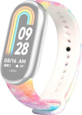 Ремешок для фитнес-трекера Rumi Силиконовый для Xiaomi Smart Band 8/9 (радужные мечты) - 