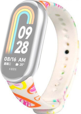 Ремешок для фитнес-трекера Rumi Силиконовый для Xiaomi Smart Band 8/9 (сердце) - 