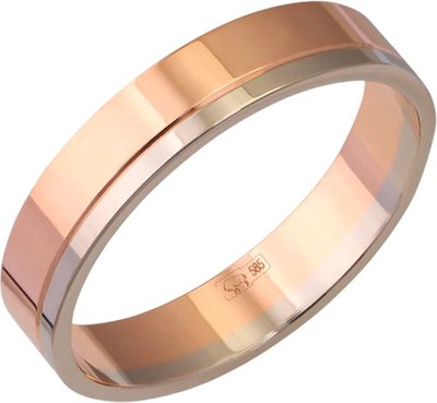 Кольцо обручальное из комбинированного золота Кристалл CC78800226773 (р.21.5) - 