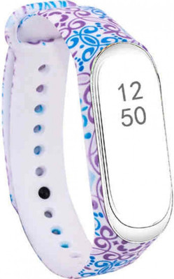 Ремешок для фитнес-трекера Rumi Силиконовый для Xiaomi Mi Band 3/Mi Band 4 (фиолетовый/голубой/кружево) - 