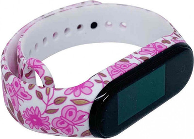 Ремешок для фитнес-трекера Rumi Силиконовый для Xiaomi Mi Band 3/Mi Band 4 (красочные цветы/бабочки) - 