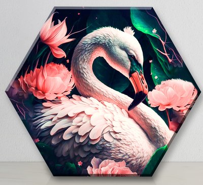 

Картина по номерам, Фламинго в цветах 37x32 / BVS0002