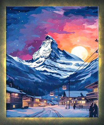 

Картина по номерам, Швейцарский курорт 40x50 / LHR0002