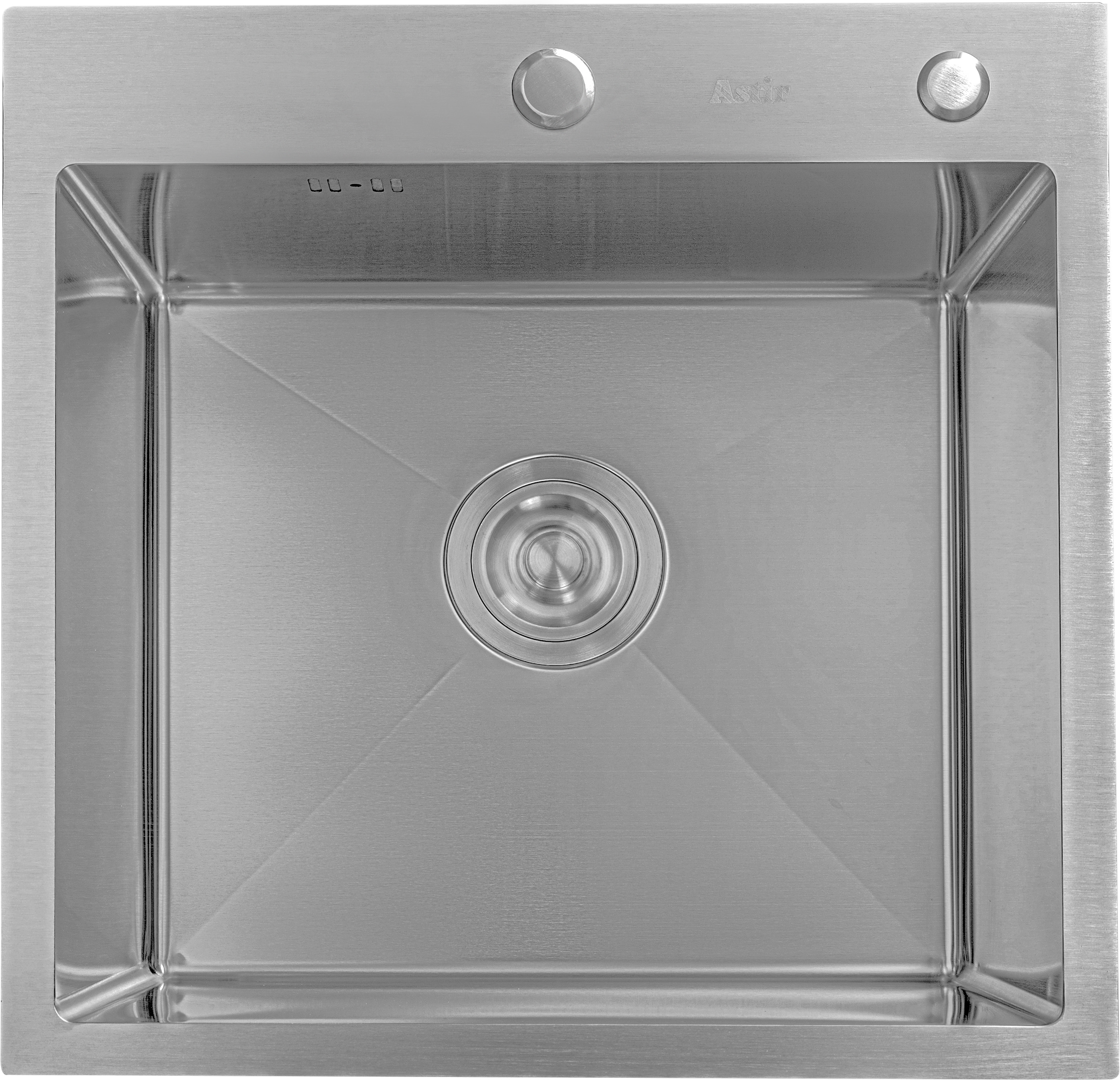 Мойка кухонная Astir Satin 50x50 (с сифоном, дозатором и коландером)
