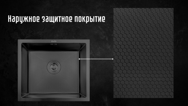 Купить Мойка кухонная Astir Decor PVD Black 50x43B в Бобруйске