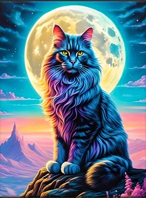 

Картина по номерам, Космическая кошка 40x50 / FHR0426