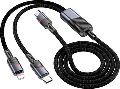 

Кабель, U139 2в1 Type-C/Type-C+Lightning