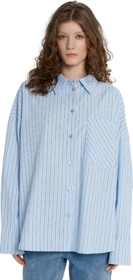 Блузка Mark Formelle 122976 (р.170-100/104-106/110, широкая голубая полоска) - 