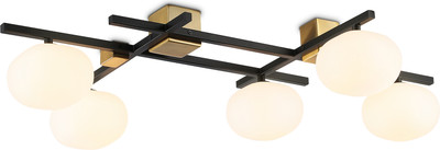 Люстра Ambrella LH51015/5 BK/BS/FR (черный/латунь/белый матовый) -