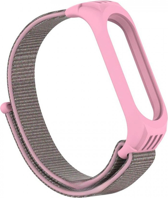 Ремешок для фитнес-трекера Rumi Нейлоновый для Xiaomi Mi Band 6/5 (розовый/синий) - 