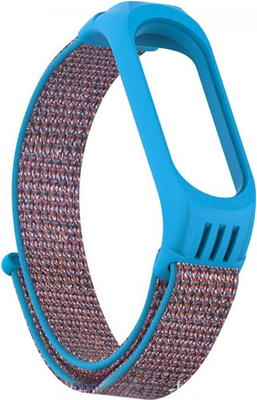 Ремешок для фитнес-трекера Rumi Нейлоновый для Xiaomi Mi Band 6/5 (синий/голубой) - 