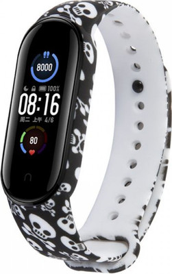 Ремешок для фитнес-трекера Rumi Для Xiaomi Mi Smart Band 6/Mi Band 5  (черепа) - 
