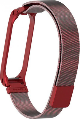Ремешок для фитнес-трекера Rumi Milanese Magnetic для Mi Band 3 (винный) - 